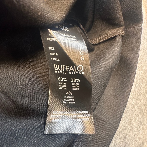 Buffalo David Bitton Luxe Ponte Dress Womens Large Black 3/4 Sleeve Pockets NEW - Picture 4 of 9